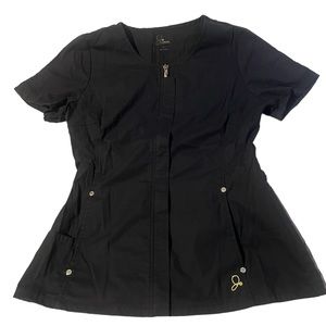 JAANUU Black scrub top size small